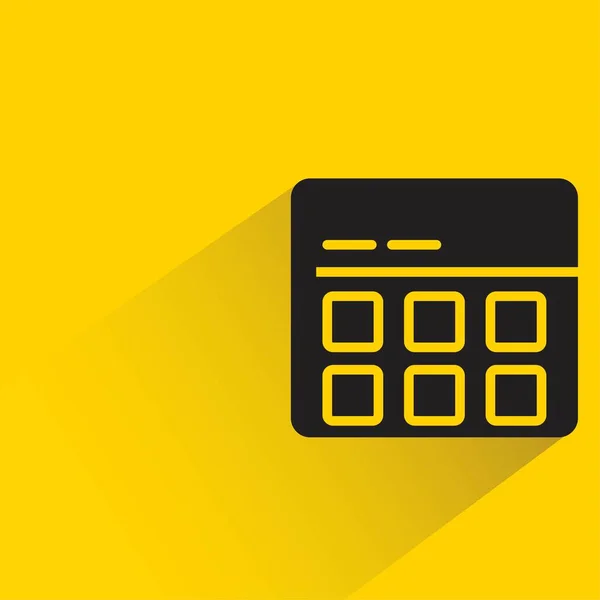 Calculadora Com Sombra Fundo Amarelo — Vetor de Stock