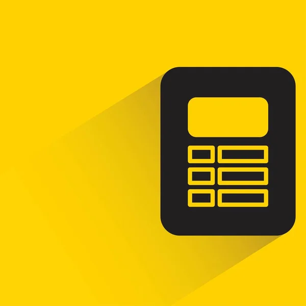 Calculator Shadow Yellow Background — Stock Vector