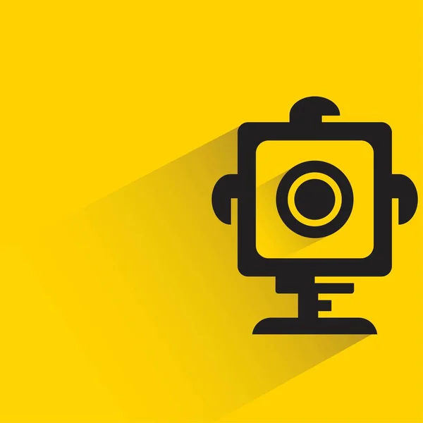 Security Camera Shadow Yellow Background — Vetor de Stock
