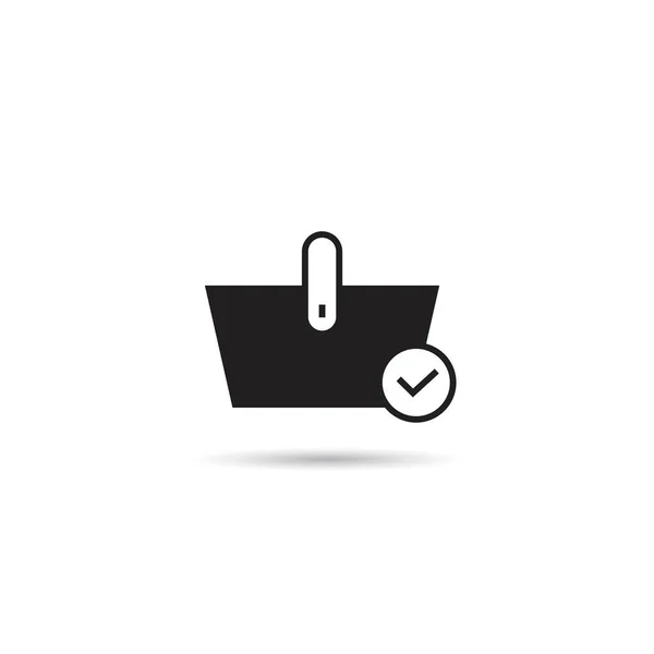 Secure Basket Icon White Background — Stock Vector