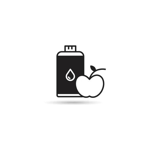 Apple Juice Icon White Background — Stock Vector