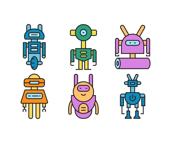 卡通机器人人物形象设定 — 图库矢量图片