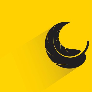 Sarı arka planda gölgesi olan tüy