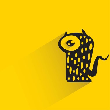 Sarı arka planda komik canavar karakteri