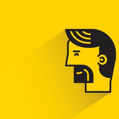 Sarı arka planda gölgesi olan erkek yüz avatarı