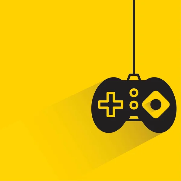 Game Joystick Shadow Yellow Background — Stock Vector