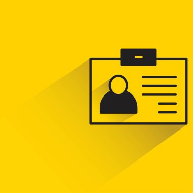 Sarı arkaplanda gölgesi olan kimlik simgesi