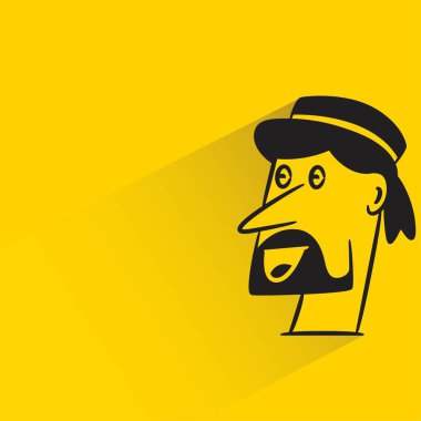 Sarı arka planda komik erkek yüz avatarı