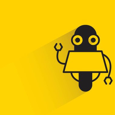Sarı arka planda gölgesi olan robot