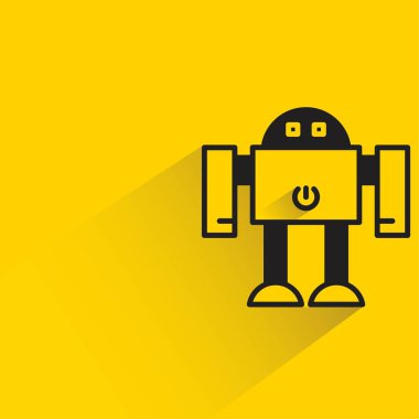 Sarı arka planda gölgesi olan robot