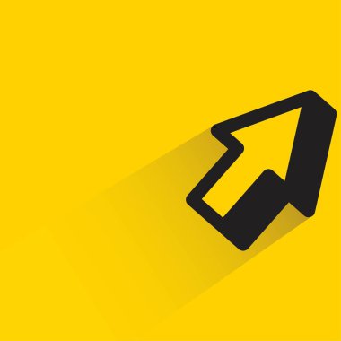 arrow icon with shadow on yellow background