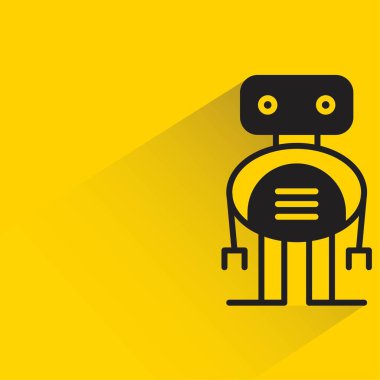 Sarı arka planda gölgesi olan robot