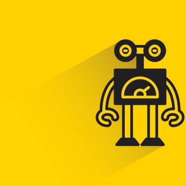 Sarı arka planda gölgesi olan robot