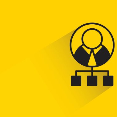 sarı arkaplanda insanlar ve organizasyon şeması simgesi