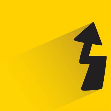 arrow chart with shadow on yellow background
