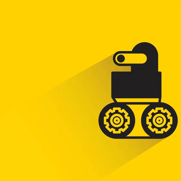 Icono Carácter Robot Sobre Fondo Amarillo — Archivo Imágenes Vectoriales