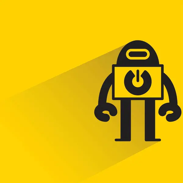 Ícone Personagem Robô Fundo Amarelo — Vetor de Stock