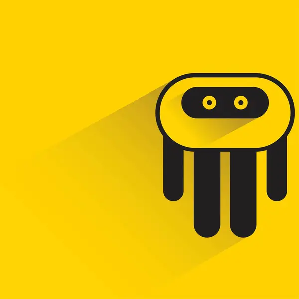 Znak Robot Ikona Žlutém Pozadí — Stockový vektor