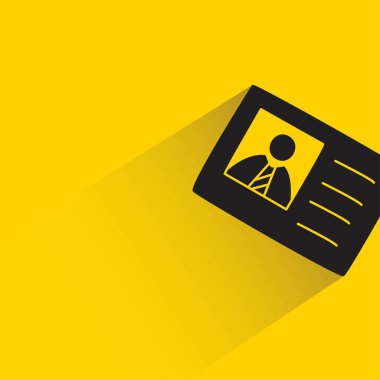 Sarı arka planda gölgesi olan kimlik ve kartvizit