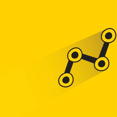 data chart with shadow on yellow background