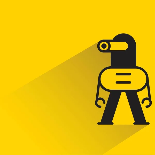 Icona Personaggio Robot Sfondo Giallo — Vettoriale Stock