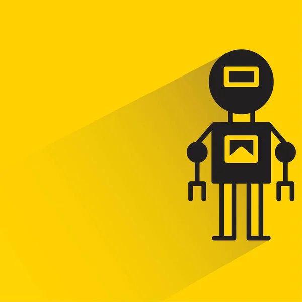 Robot Character Icon Yellow Background — Stock Vector