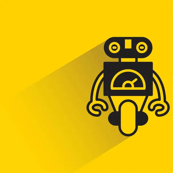 黄色背景上的机器人人物形象 — 图库矢量图片