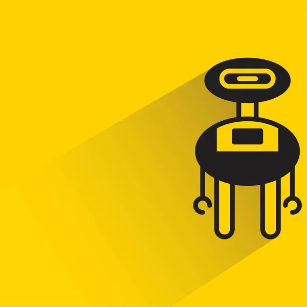 Robot Karakter Pictogram Gele Achtergrond — Stockvector