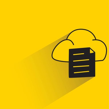 Sarı arkaplanda gölgesi olan bulut üzerine belge