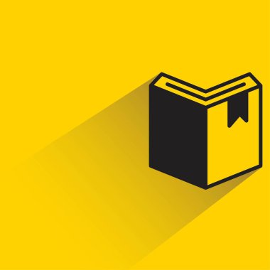 Sarı arkaplanda gölgesi olan kitap simgesi