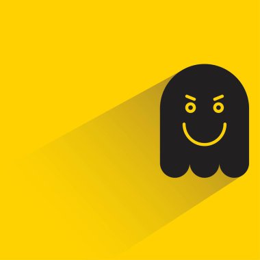 Sarı arkaplanda gölgesi olan hayalet simgesi