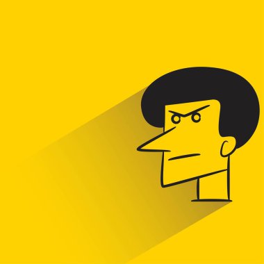 Sarı arkaplanda gölgesi olan erkek yüz simgesi