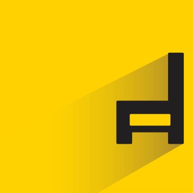 Sarı arkaplanda gölgesi olan sandalye simgesi