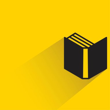 Sarı arkaplanda gölgesi olan kitap simgesi