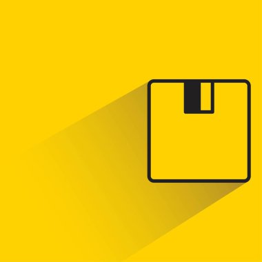 Sarı arkaplanda gölgesi olan kutu simgesi