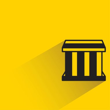 Sarı arkaplanda gölgesi olan kutu simgesi