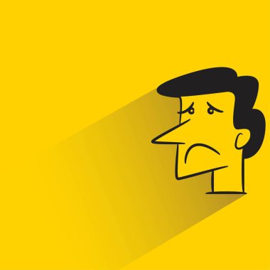 Sarı arka planda gölgesi olan erkek yüz avatarı