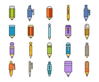 pen and pencil icons set vector illustration