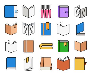 vektör çizim defteri Icons set