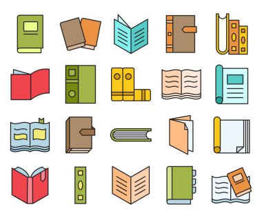 vektör çizim defteri Icons set