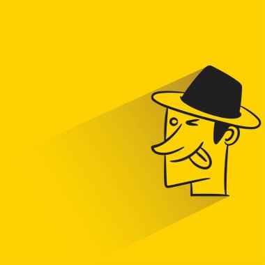 Sarı arka planda gölgesi olan adam karakteri