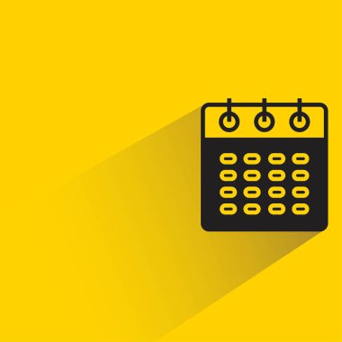 Sarı arkaplanda gölgesi olan takvim simgesi
