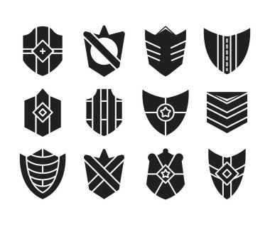 kalkan amblem simgeleri vektör illüstrasyonunu ayarla