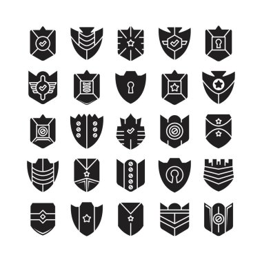 kalkan amblem simgeleri vektör illüstrasyonunu ayarla