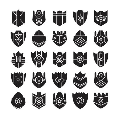 kalkan amblem simgeleri vektör illüstrasyonunu ayarla