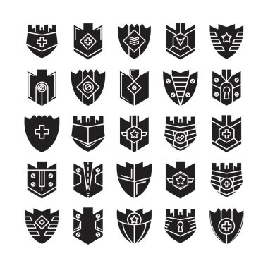 kalkan amblem simgeleri vektör illüstrasyonunu ayarla