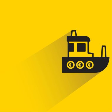 Sarı arkaplanda gölgesi olan tekne simgesi