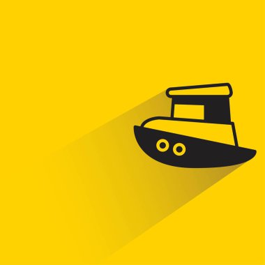 Sarı arka planda gölgesi olan tekne