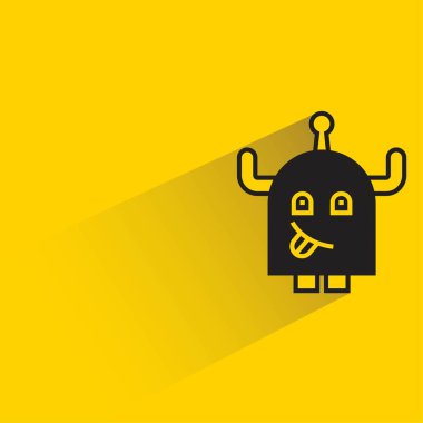 Sarı arka planda gölgesi olan canavar karakter.