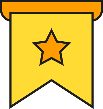 Yıldız Bayrağı Simgesi İllüstrasyonu